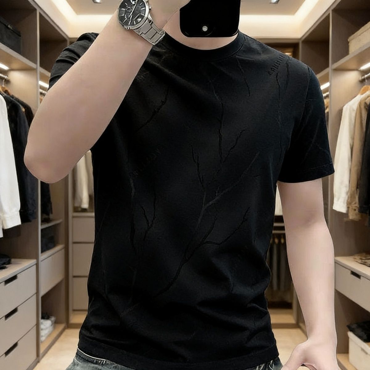 Men's Ice Silk Short Sleeve T-Shirt